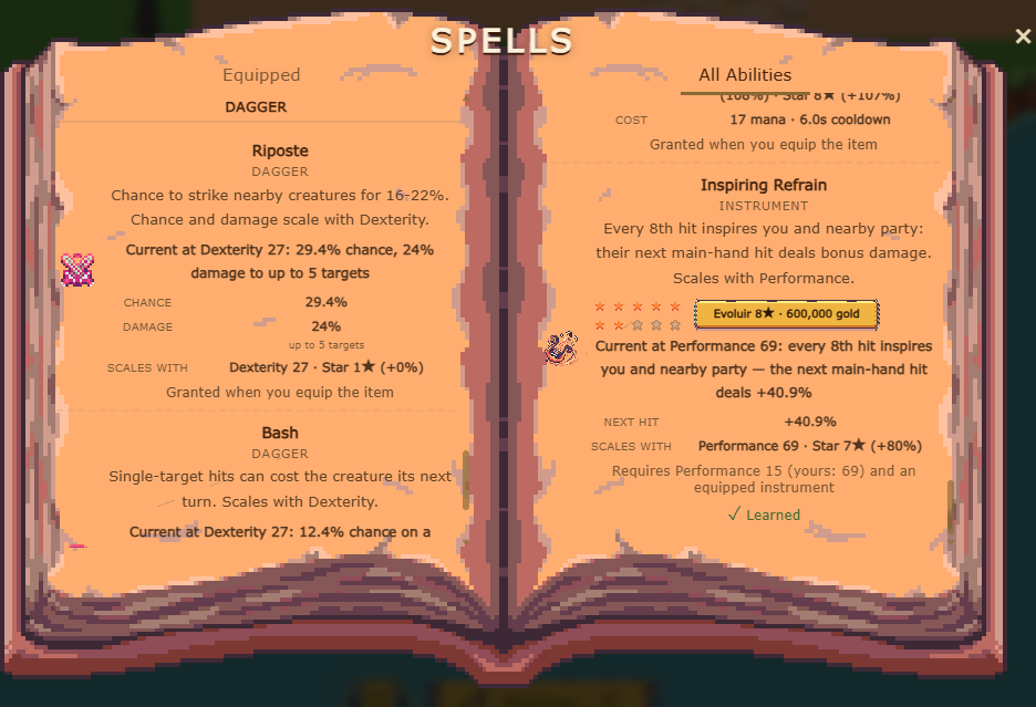 Eldvore spellbook and abilities
